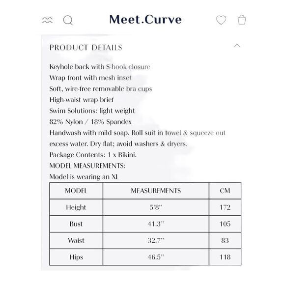 NWT “Meet Curve” Red & White Wrap Fashion Bikini Set Size Large - Picture 4 of 10